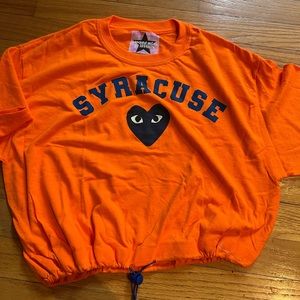 Syracuse tailgate crop top with Comme Des Garçon design #syracuse #tailgate